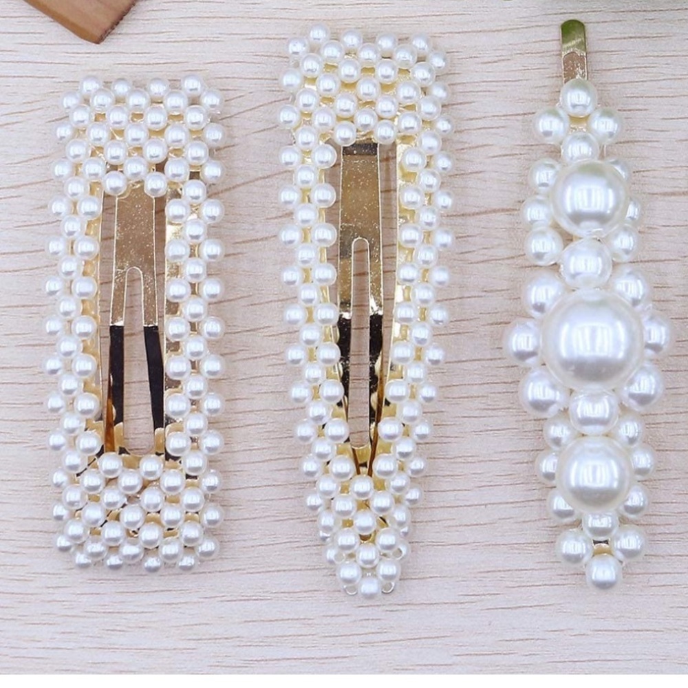 Pearl Hair Clips 3pc set